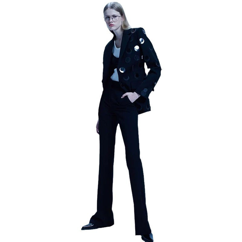 Personalized Fashion Large Sequined One Button Blazers