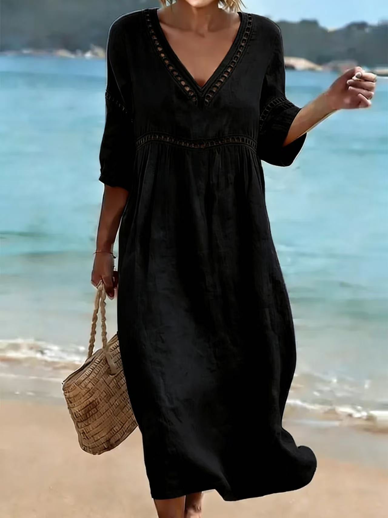 Women's Elegant Casual Solid Color Half Sleeves Dress