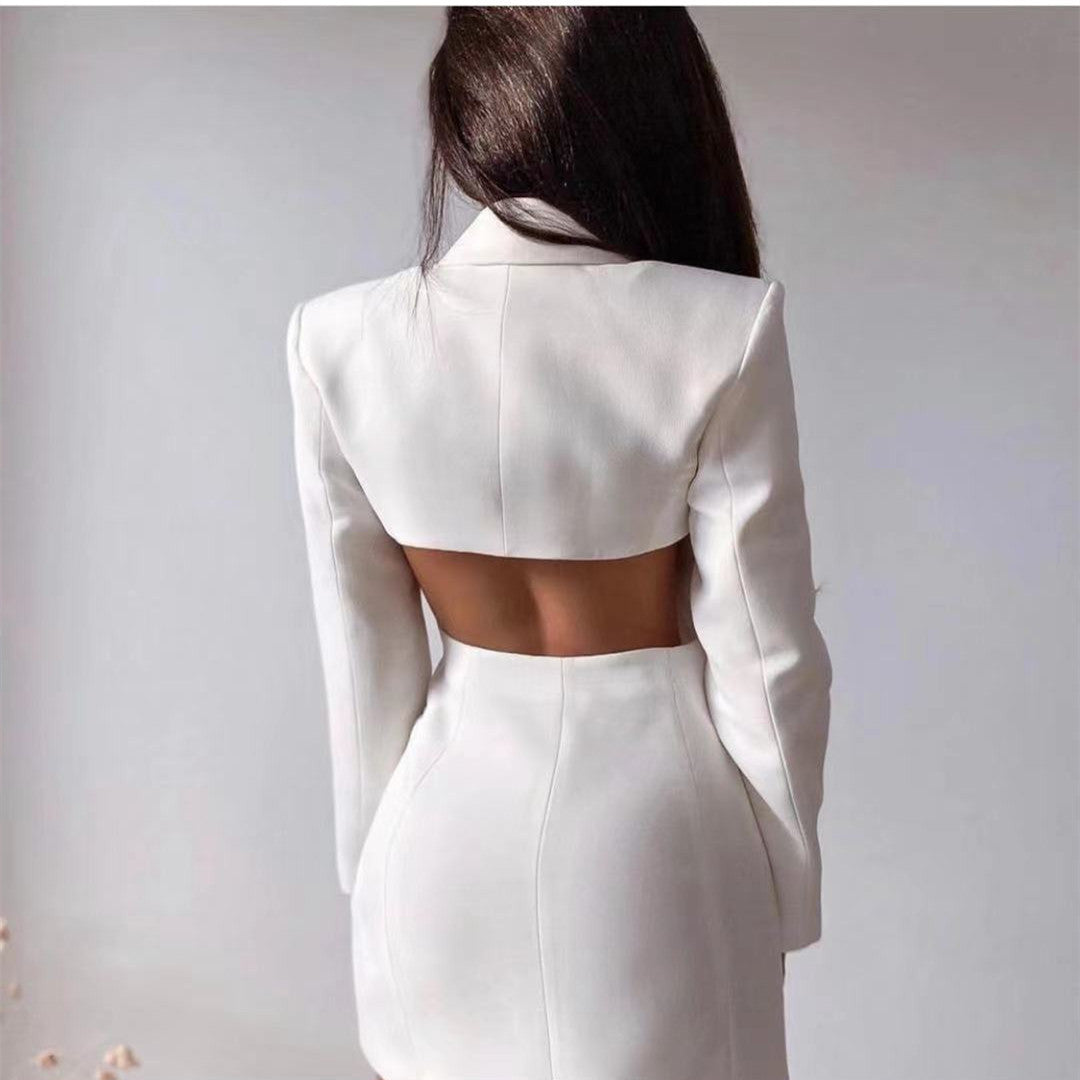 Autumn Commuter Backless Double Breasted Source Blazers