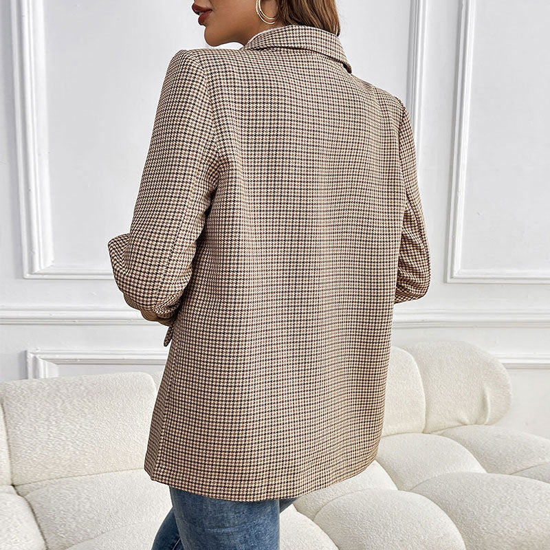 Women's Button Lapel Long Sleeve With Pocket Blazers