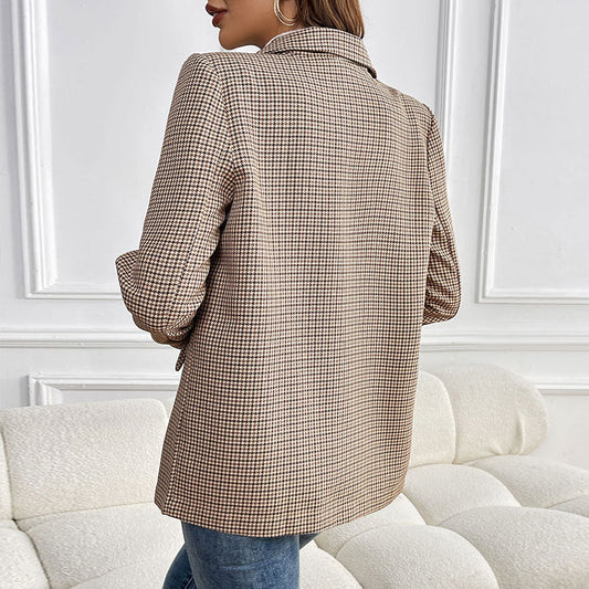 Women's Button Lapel Long Sleeve With Pocket Blazers