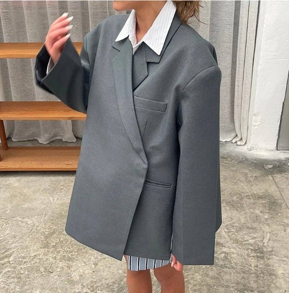 Women's Unique Attractive Lapel Side Button Blazers
