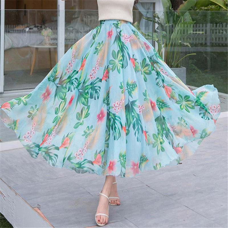 Floral Vacation Style Beach Female Summer Skirts