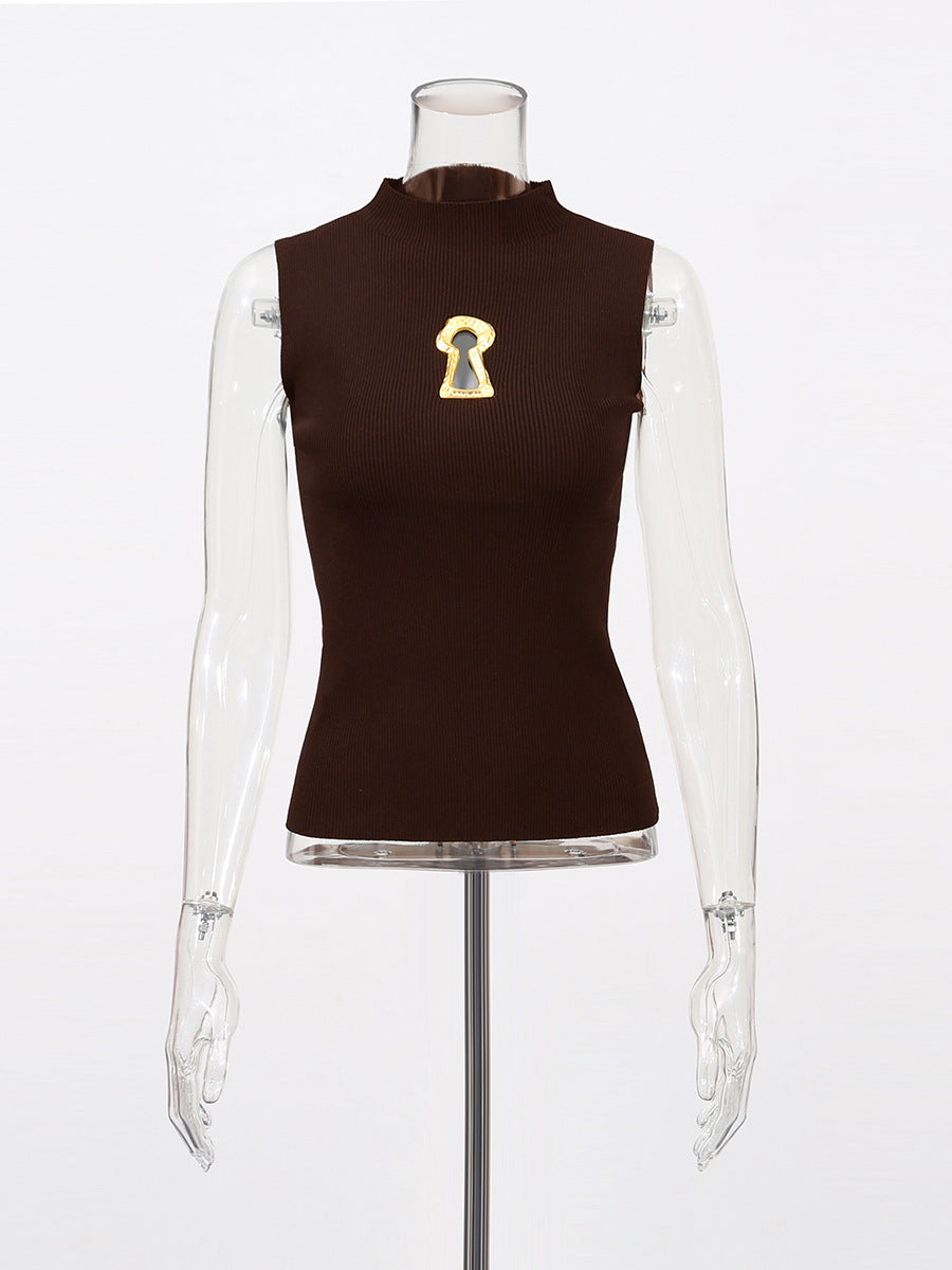 Autumn Fashion Design Sleeveless Simple Comfortable Tops