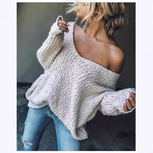 Women's Elegant Spring Pullover Hoodie Knitted Sweaters