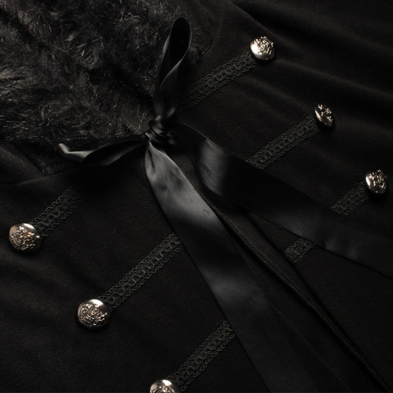 Woolen Solid Color Cloak Collar Performance Coats