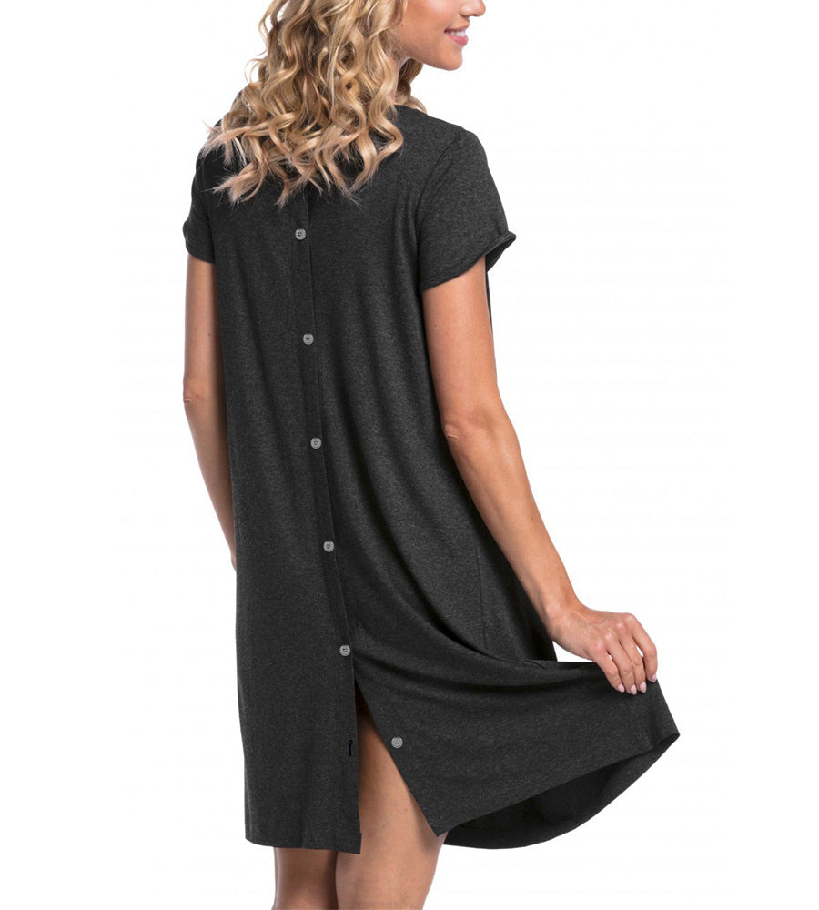 Delivery Hospital Dress Sleeve Two Sides Maternity