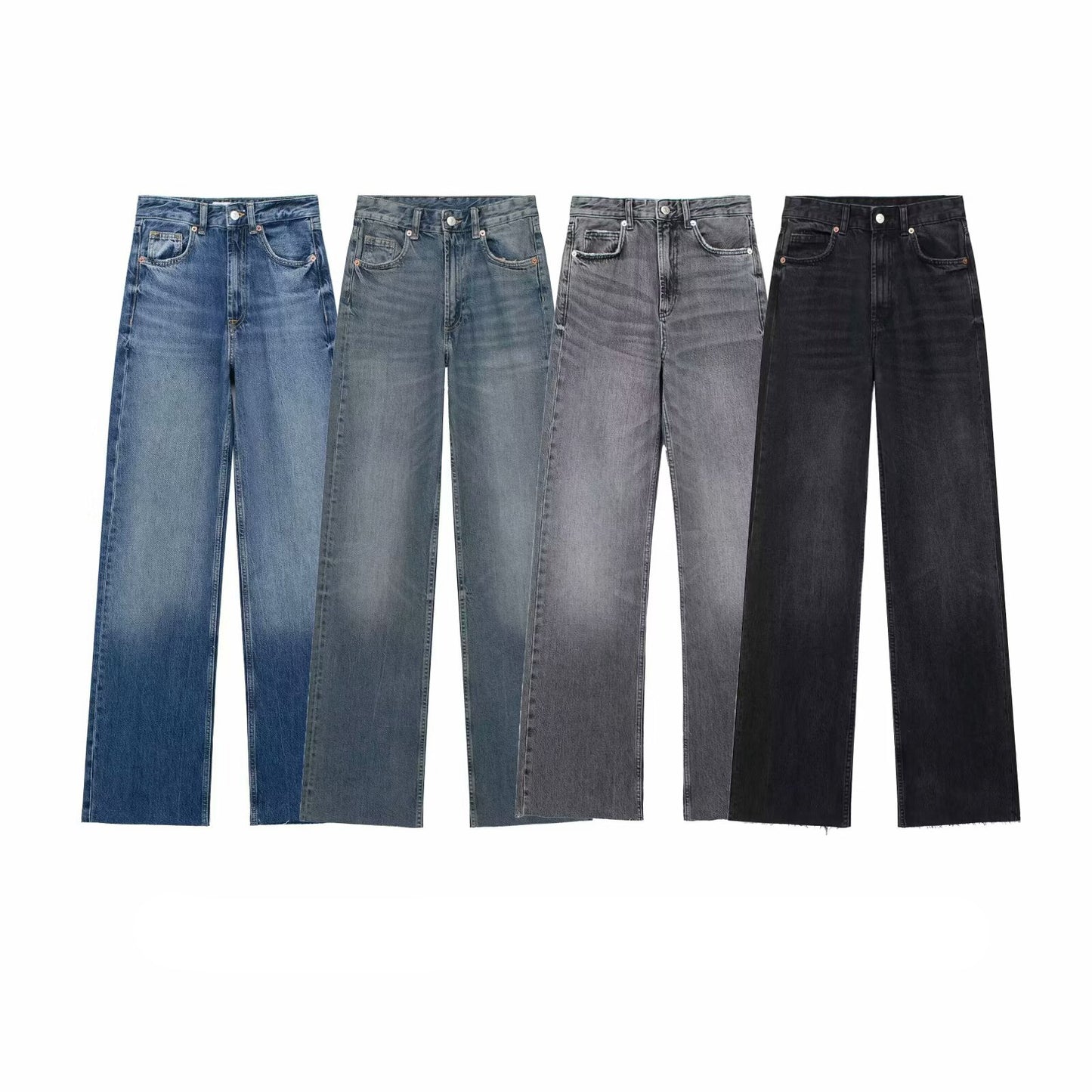 Women's Retro Easy Matching High Waist Wide Leg Jeans