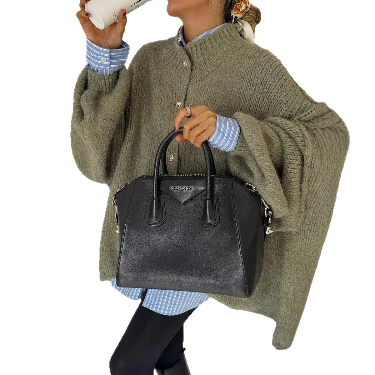 Solid Color Casual Style Button Large Cardigans