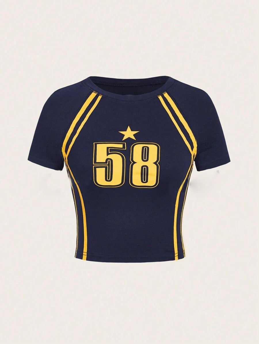 Women's Personality Street T-shirt Digital Printing Slim Blouses