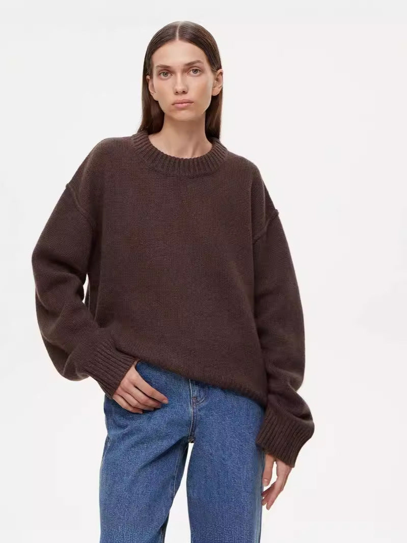 Attractive Knitted Russian Round Neck Loose Sweaters