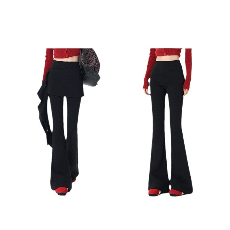 Women's Detachable Ruffled Irregular High Waist Slimming Pants