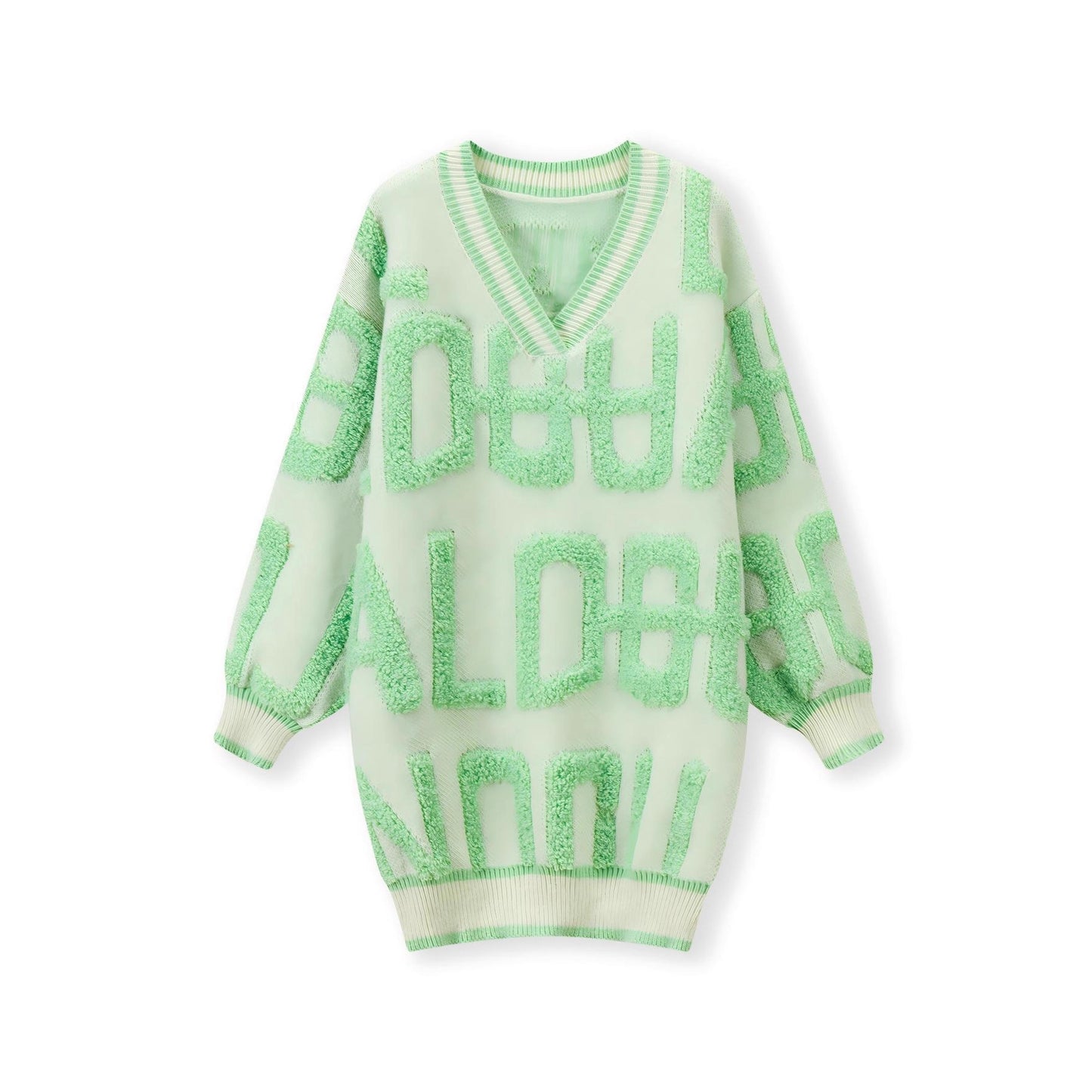 Women's Towel Embroidery Letter Loose Lazy Style Knitwear