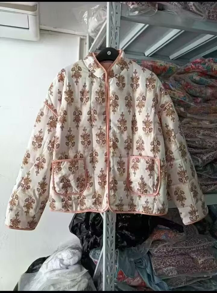 Women's Unique Loose Fashion Printed Quilted Coats