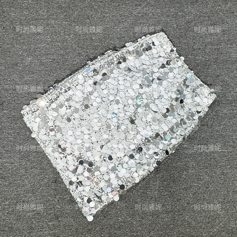 Women's Sequin Bead Pearl Loose Trendy Round Tops
