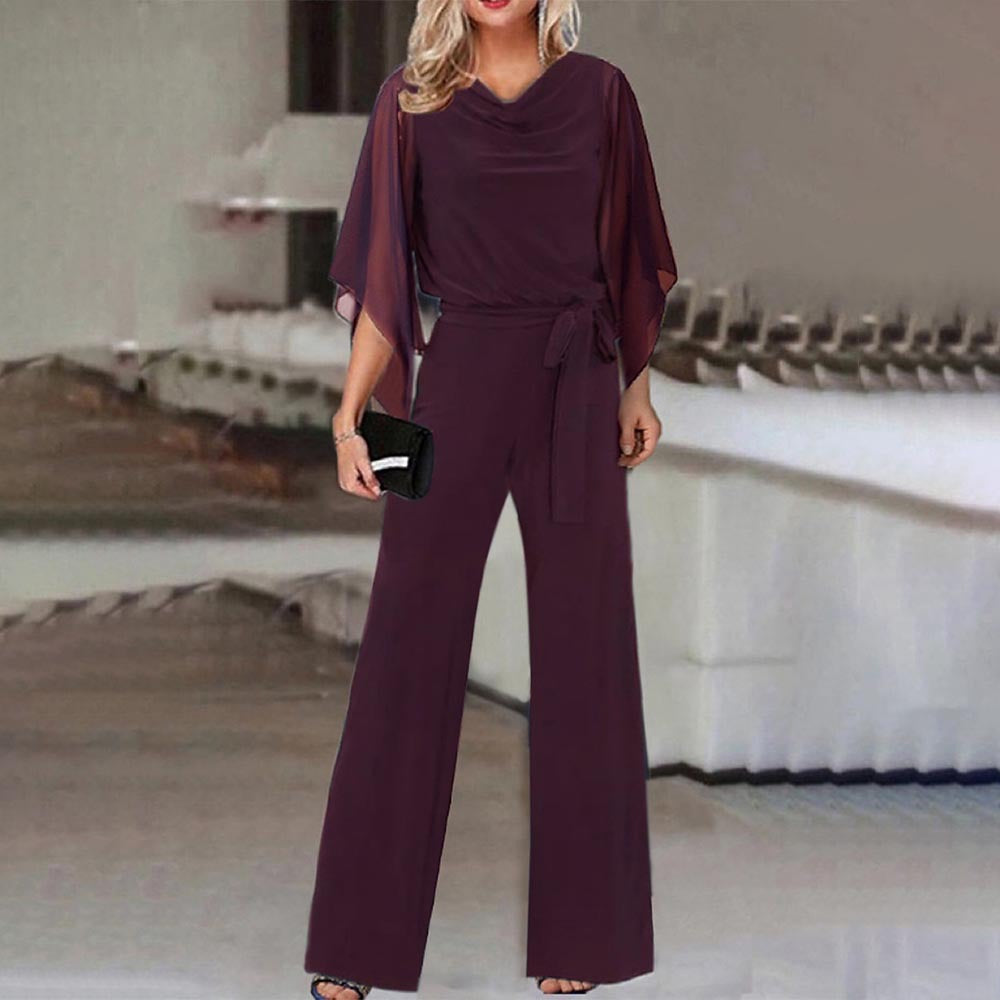 Women's Fashion Solid Color High Waist Lace Pants