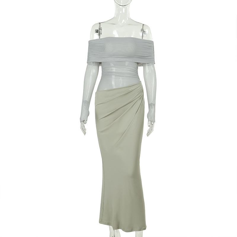 Women's Summer Dress Temperament Sexy Mesh Hollow Dresses