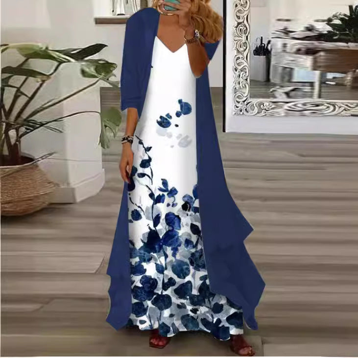 Women's Inner Dress Two-piece Chiffon Printed Dresses