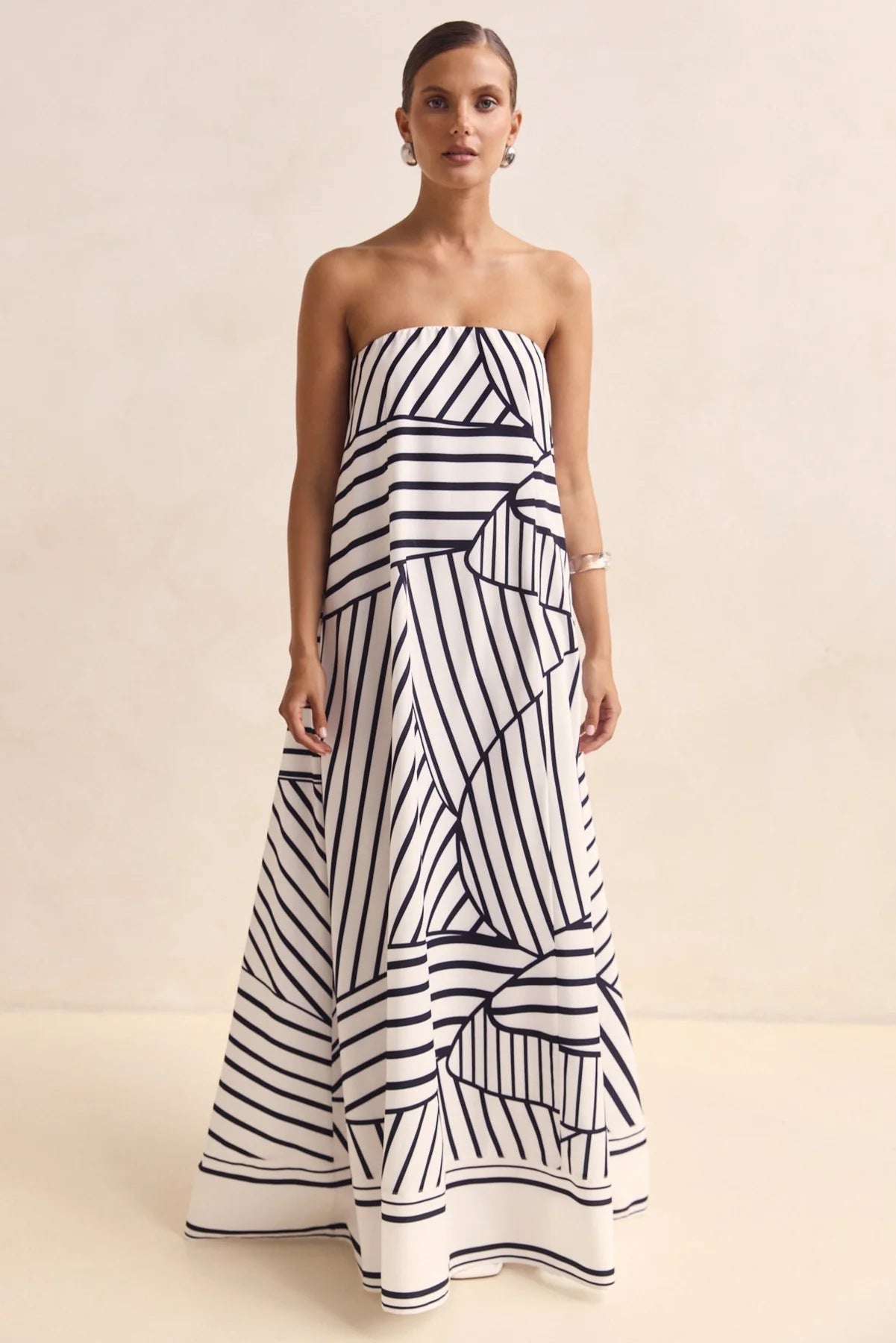 Women's Summer Dress Sexy Bandeau Printed Dresses