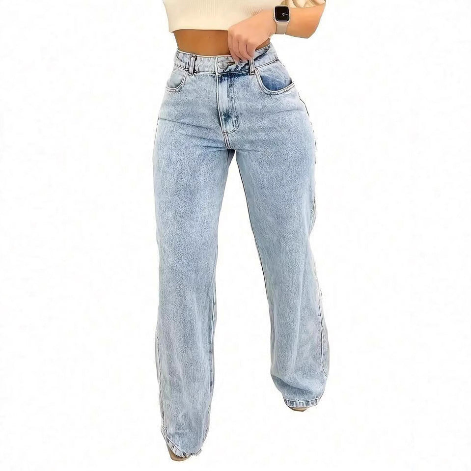 Autumn High Quality Trendy Straight Casual Jeans