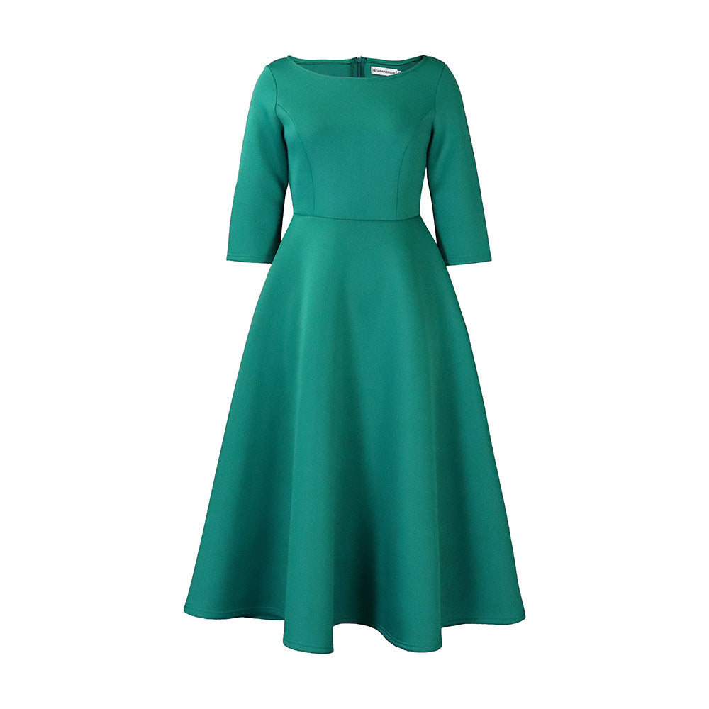 Women's Summer Solid Color Large Swing Elegant Dresses