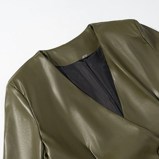 Women's Graceful Retro Fashion Temperament Leather Jackets