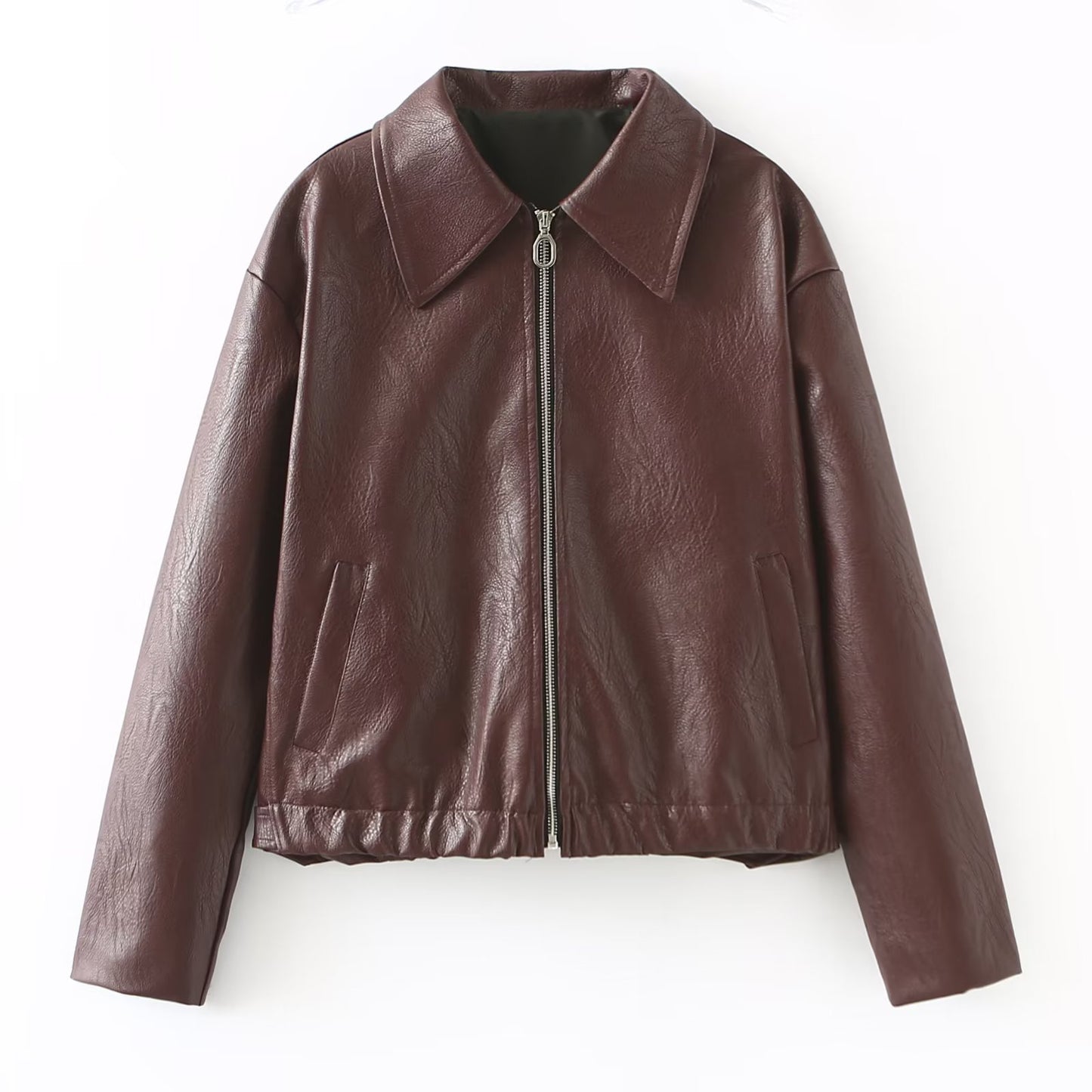 Women's Loose Motorcycle Handsome Retro Casual Collar Jackets