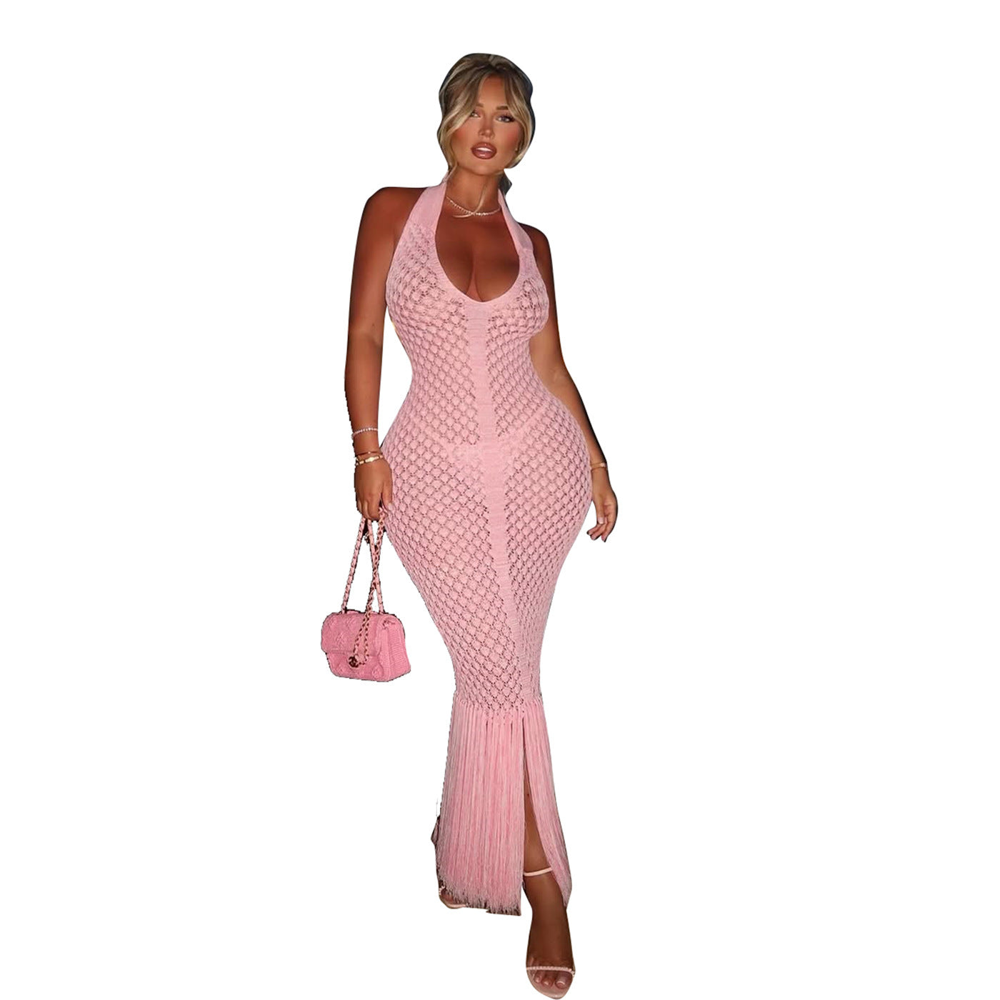Women's Casual Knitted Tassel Beach Dress Sweaters