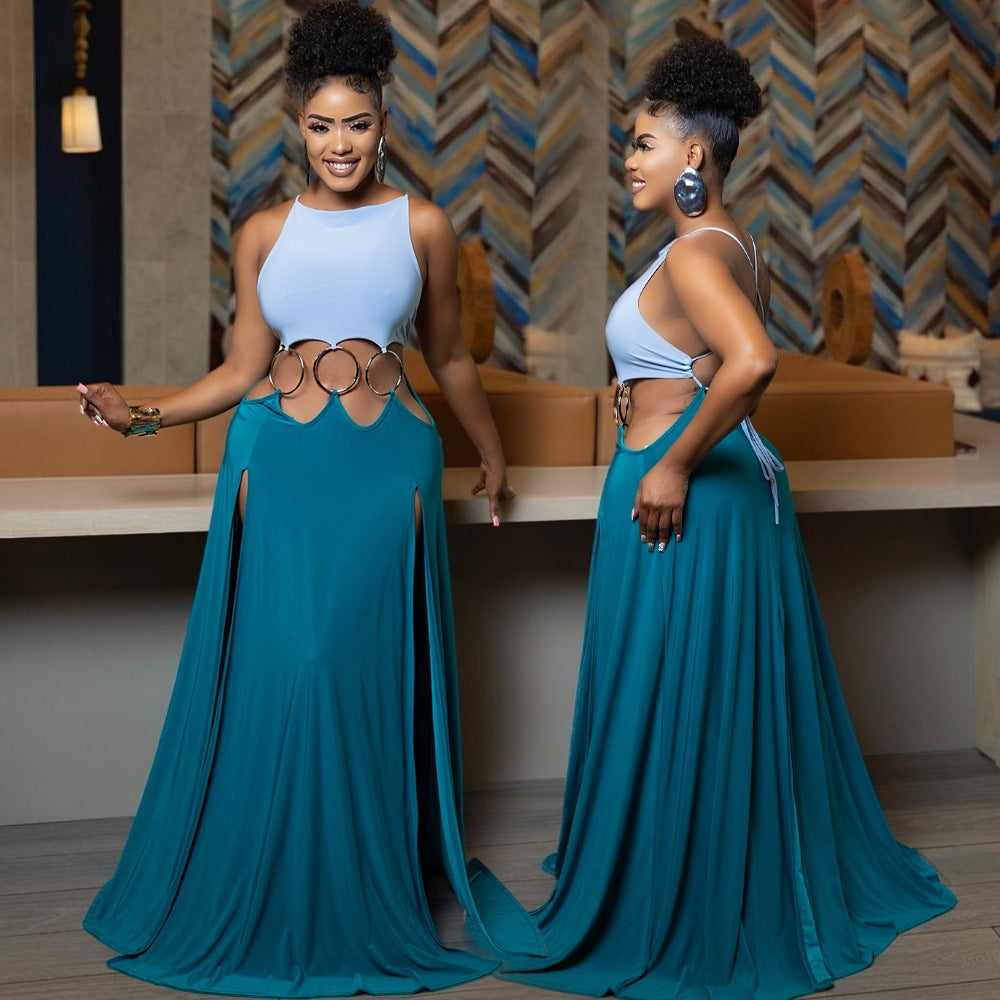 Women's Sexy Lacing Backless High Slit Dress Dresses