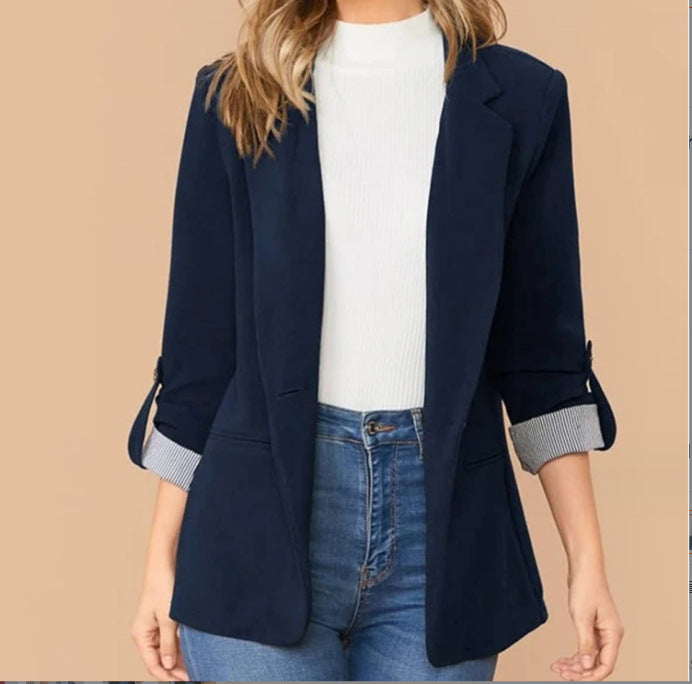 Comfortable New Fashion Stitching Lapel Graceful Blazers