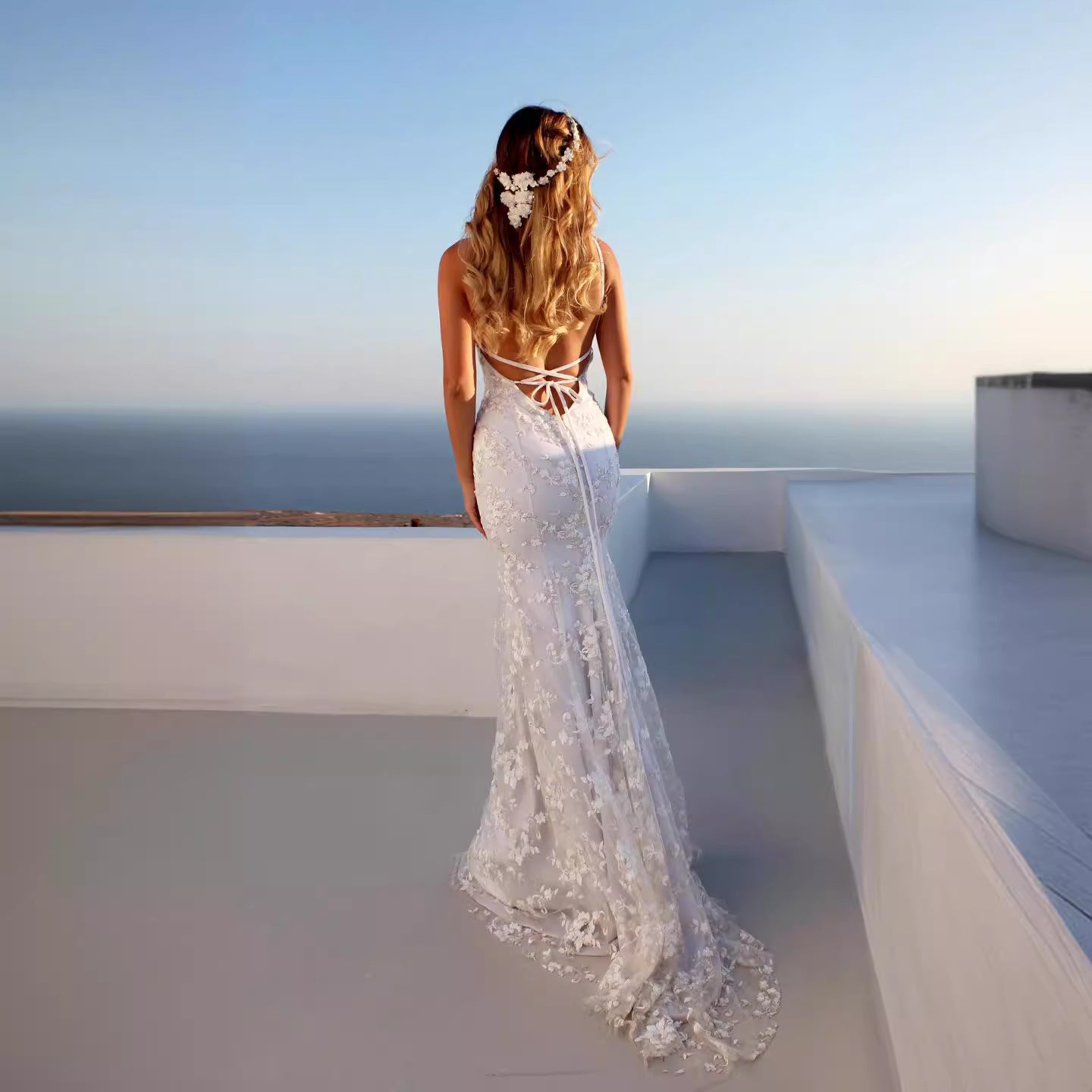 Comfortable Formal Dress Sexy White Suspender Wedding Dresses