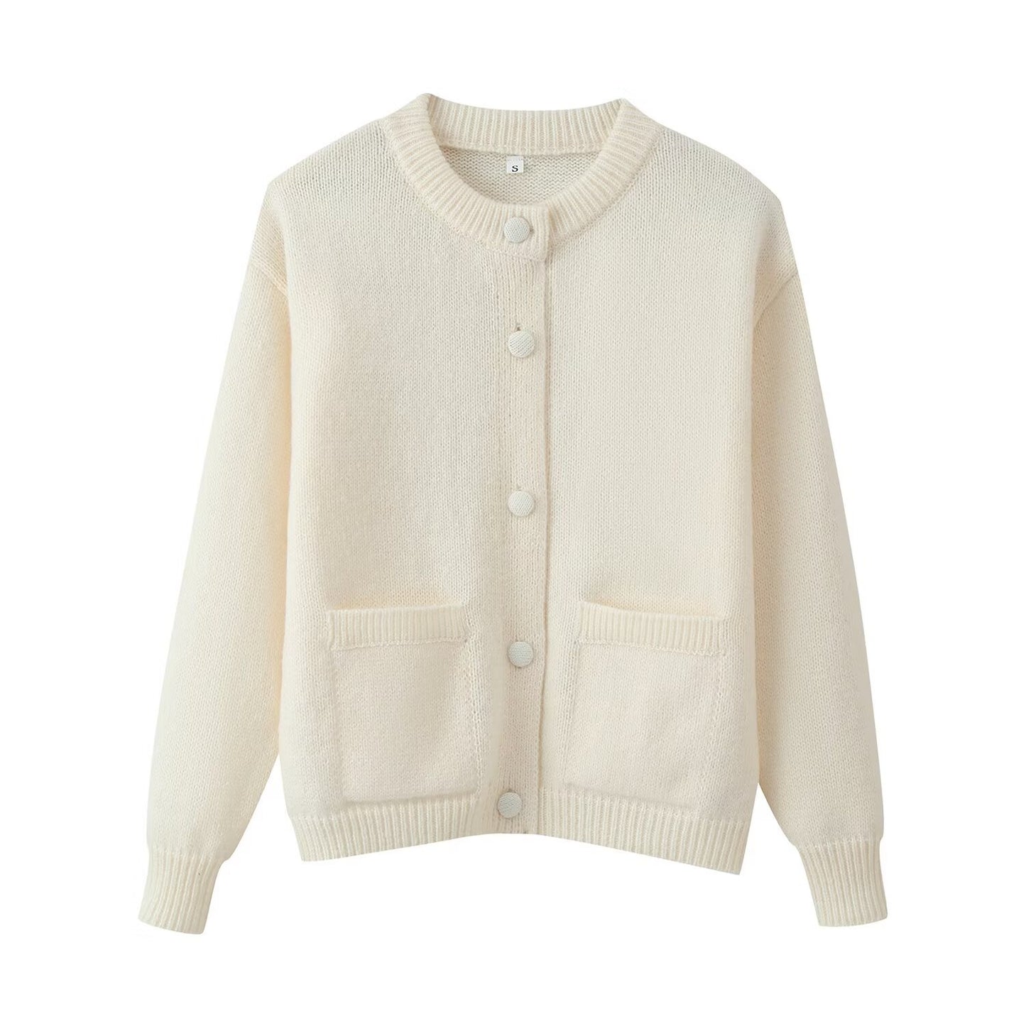 Fashion Round Neck Solid Color Gentle Knitwear