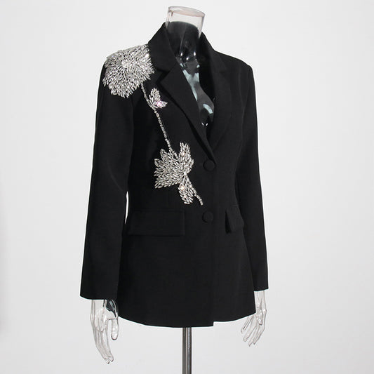 Small Autumn Fashion Polo Collar Stitching Decorations Blazers