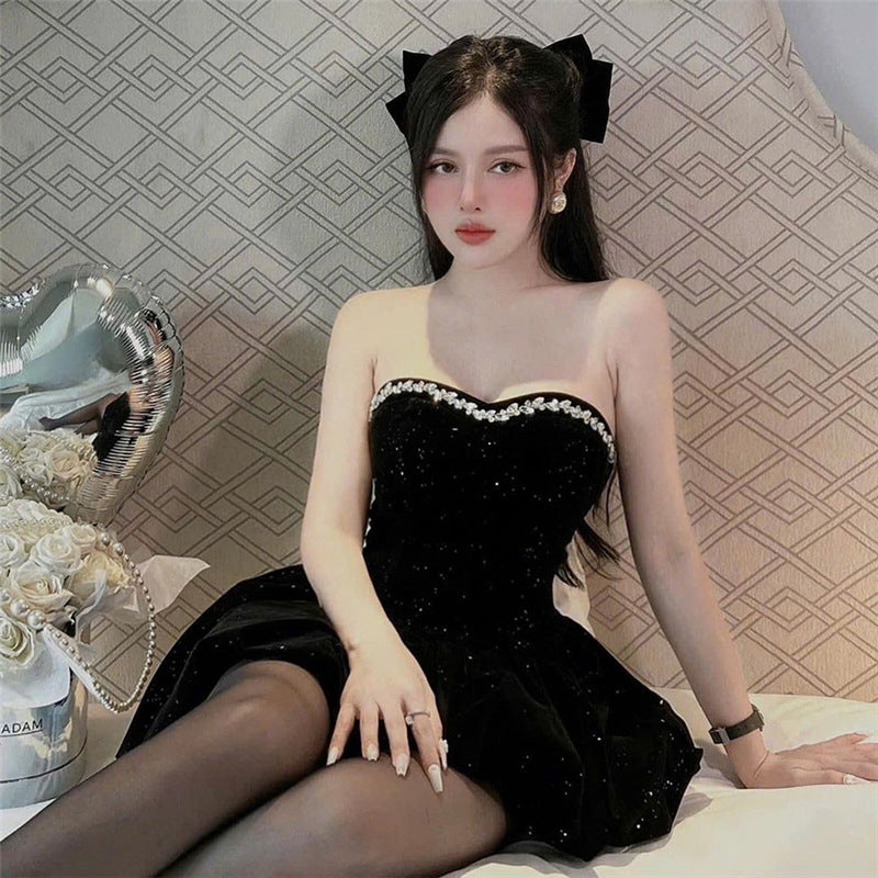 Women's Solid Color Street Fashion Tube Dress Dresses