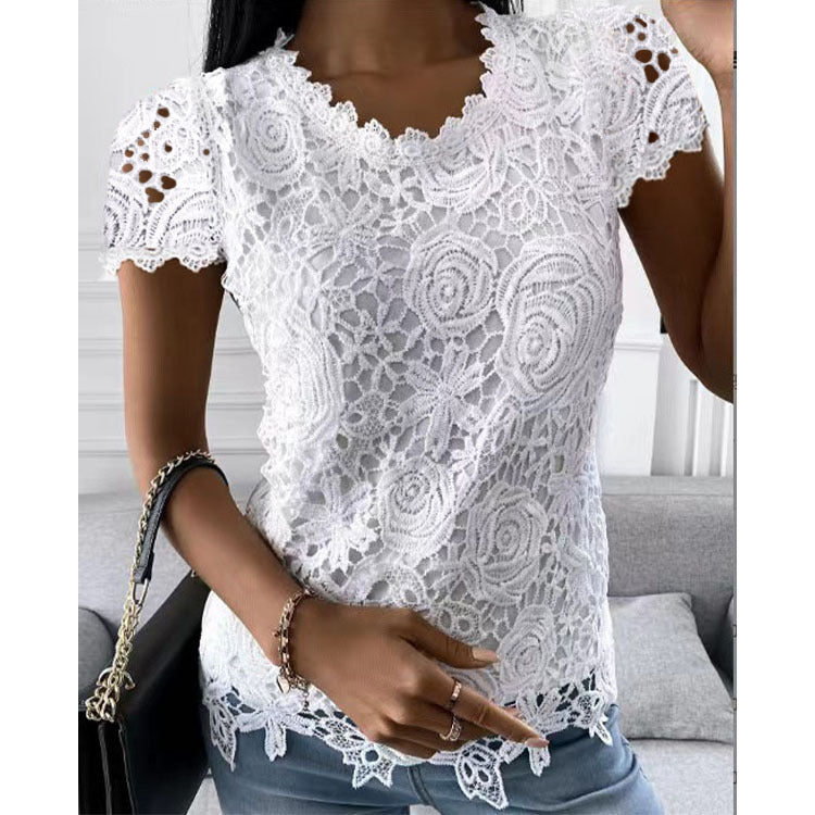Women's Pretty Classic Summer Lace Shirt Tops