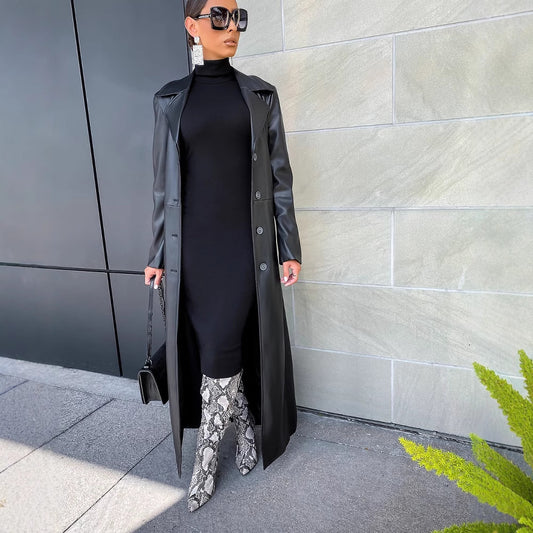 Women's Lapel Button Street Warm Trendy Long Cardigans