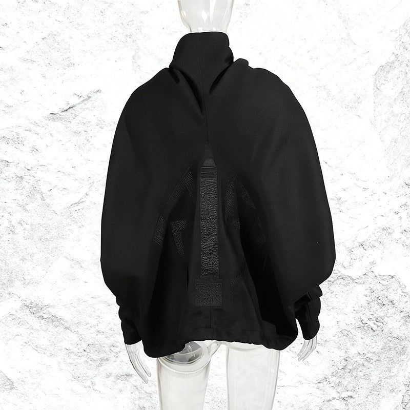 Solid Color Polo Collar Design Zipper Coats