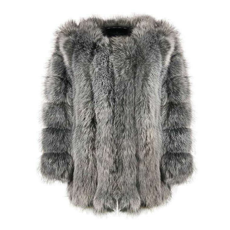 Women's Faux Fur Fox Mid-length Artificial Coats