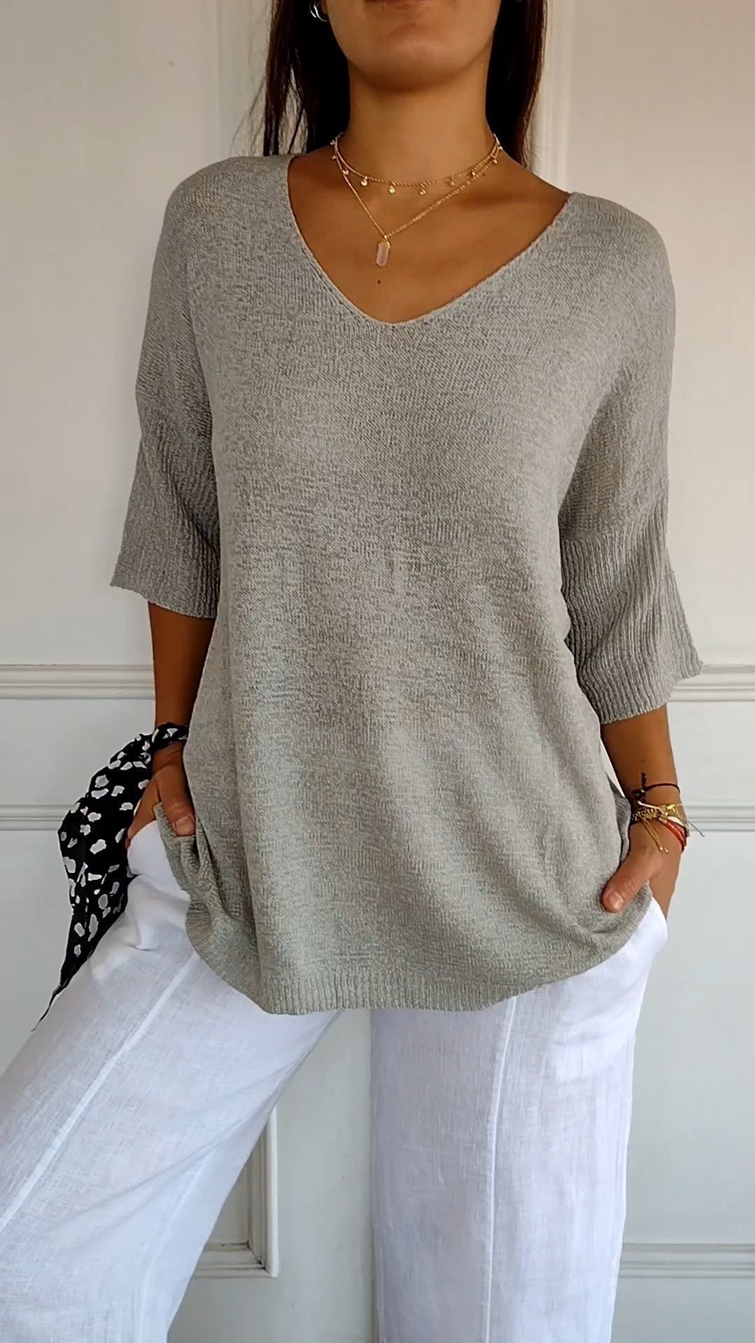 Women's Casual Basic Style Slimming Solid Color Women's Sweater