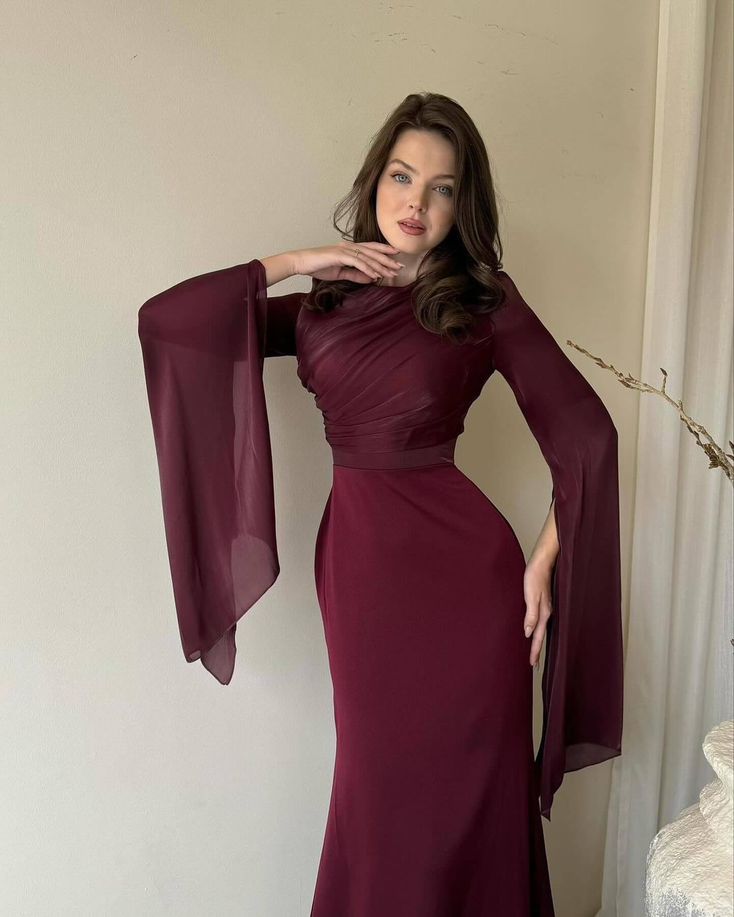 Women's Autumn Batwing Sleeve Dress Slim Fit Dresses
