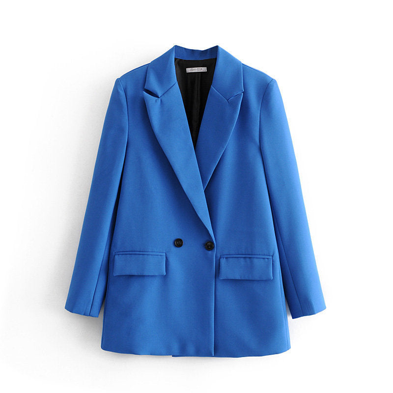 Women's Popular Beautiful Simple Loose Double-breasted Blazers
