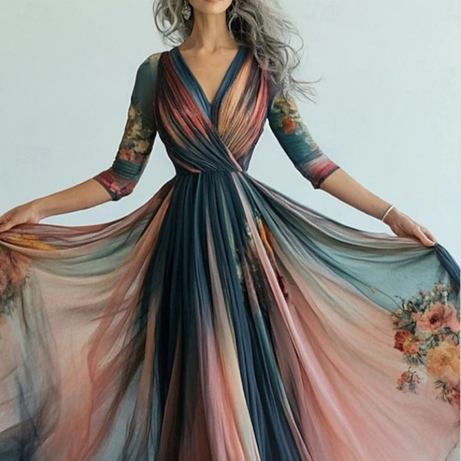 Sleeve Dress Bohemian Vacation Style Large Dresses