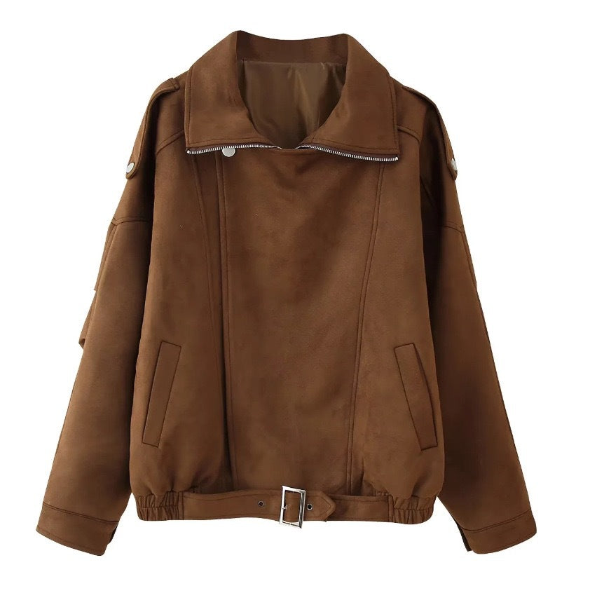 Women's Charming Style Casual Brown Loose Jackets