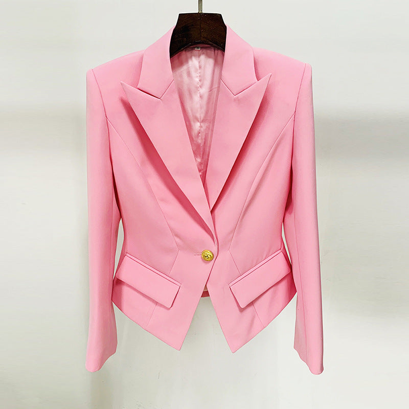 Quality Fashion One Button Lion Buckle Blazers