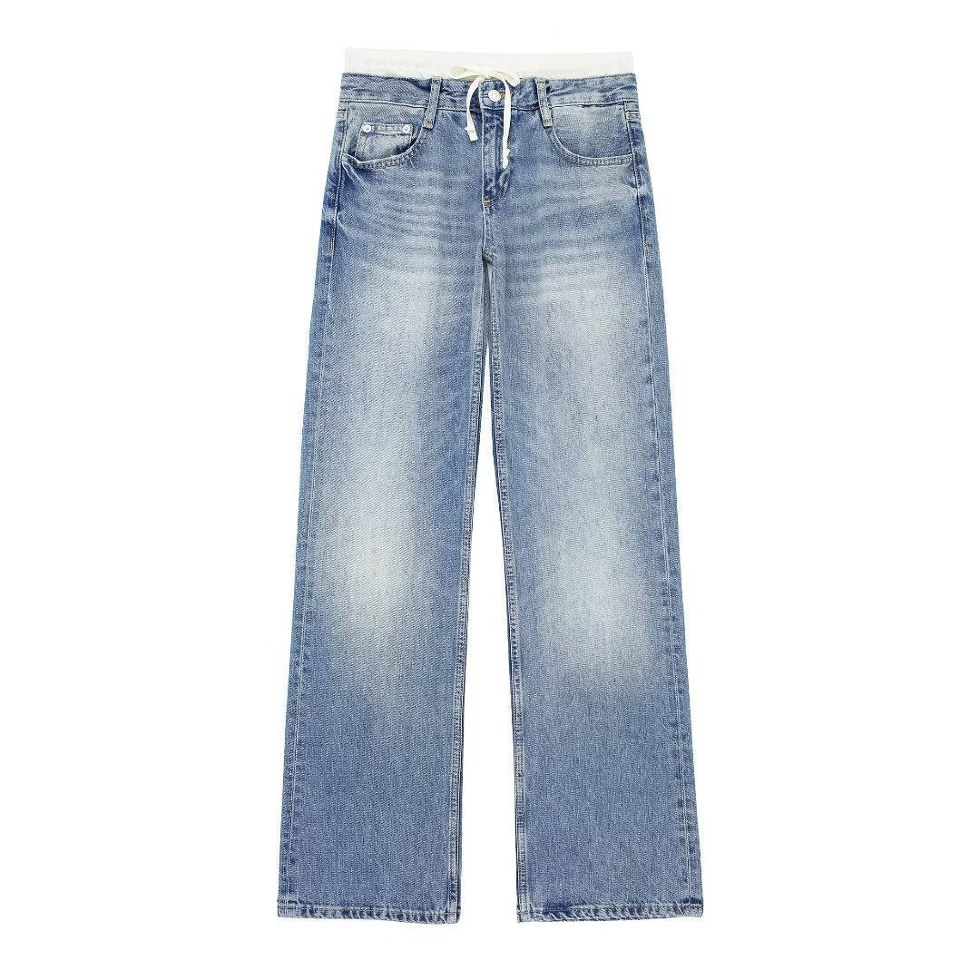 Women's American Retro Fashion Waist Of Trousers Jeans