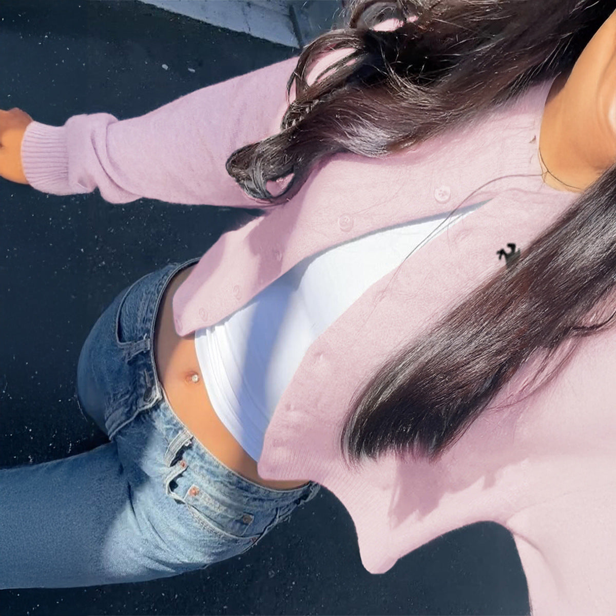 Women's Leisure Vacation Woolen Long Sleeve Solid Knitwear
