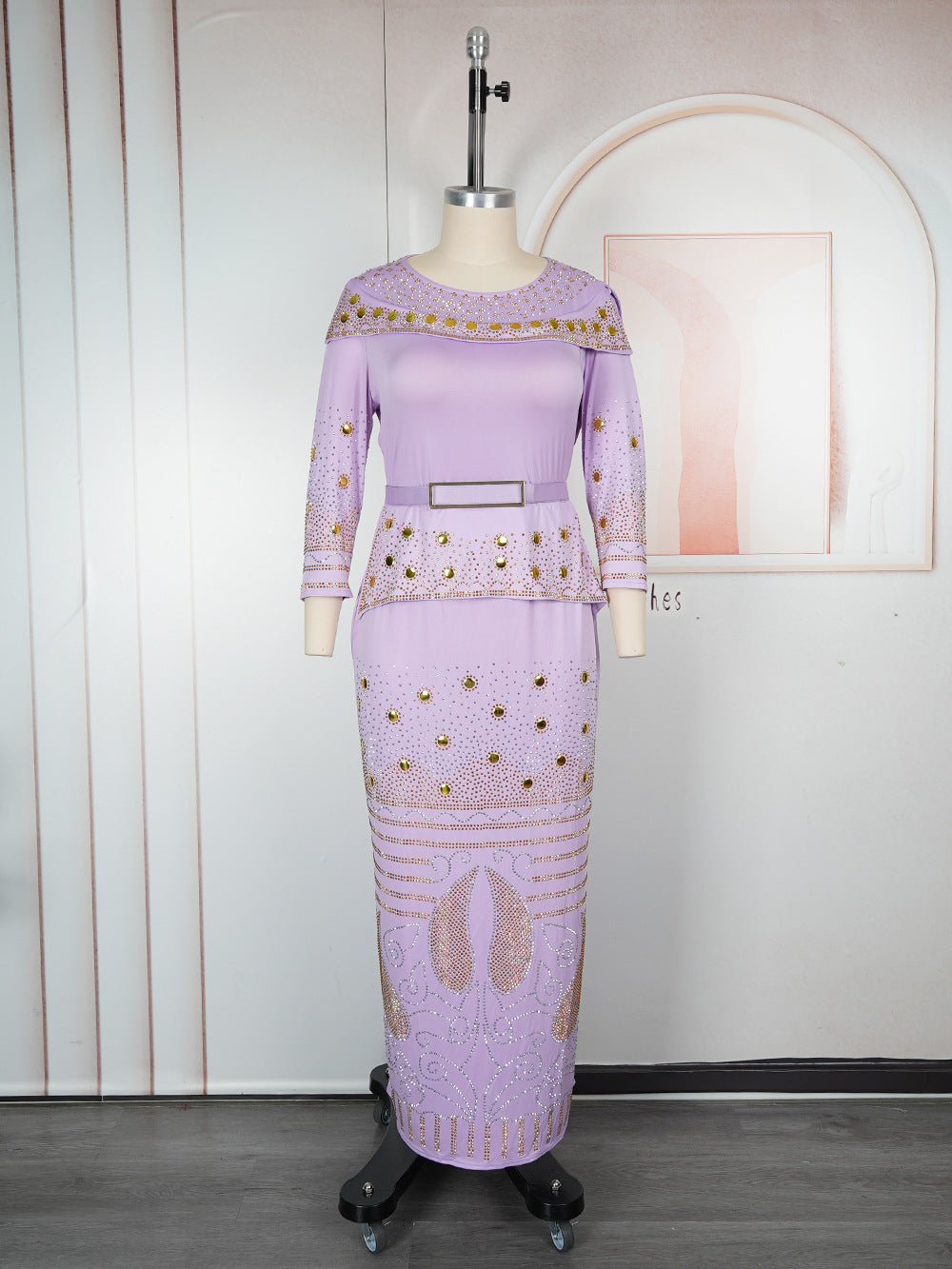 Women's Wear Fashion Rhinestone Dress Large Hip Dresses