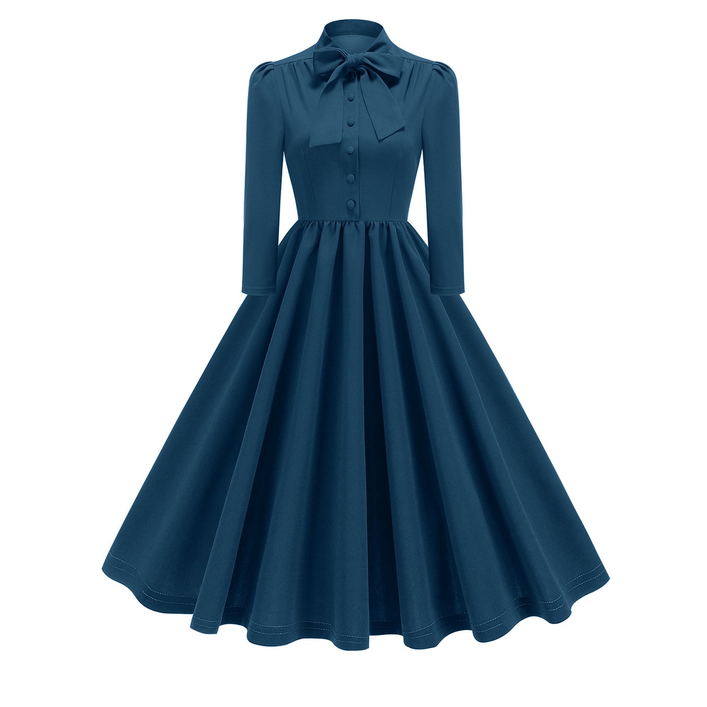 Women's Long Sleeve Dress French Style Bow Dresses