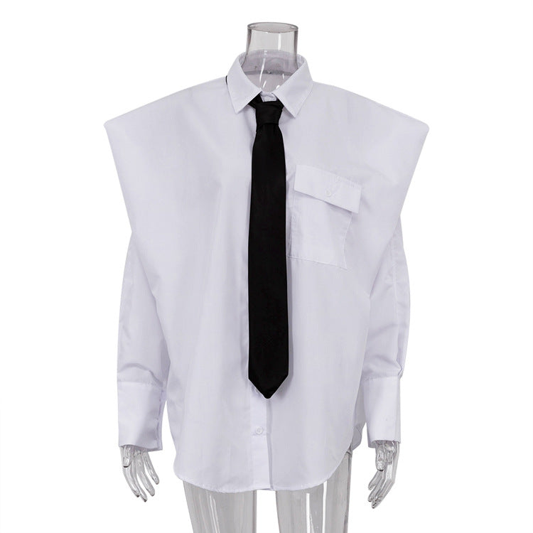 Women's Wear Long Sleeve Lapel Shirt Design Sense Niche Blouses
