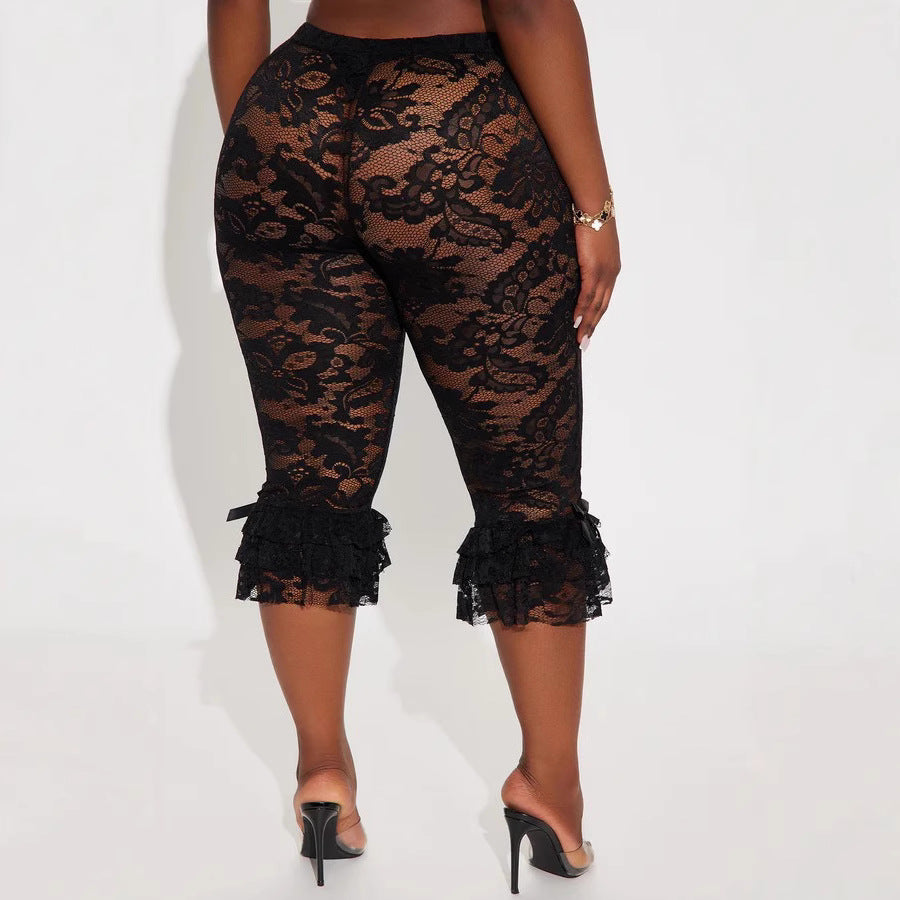Women's Early Spring Sexy Lace Cutout Hot Pants